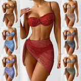 Leonora Bikini | Dreiteiliger Bikini mit Muster