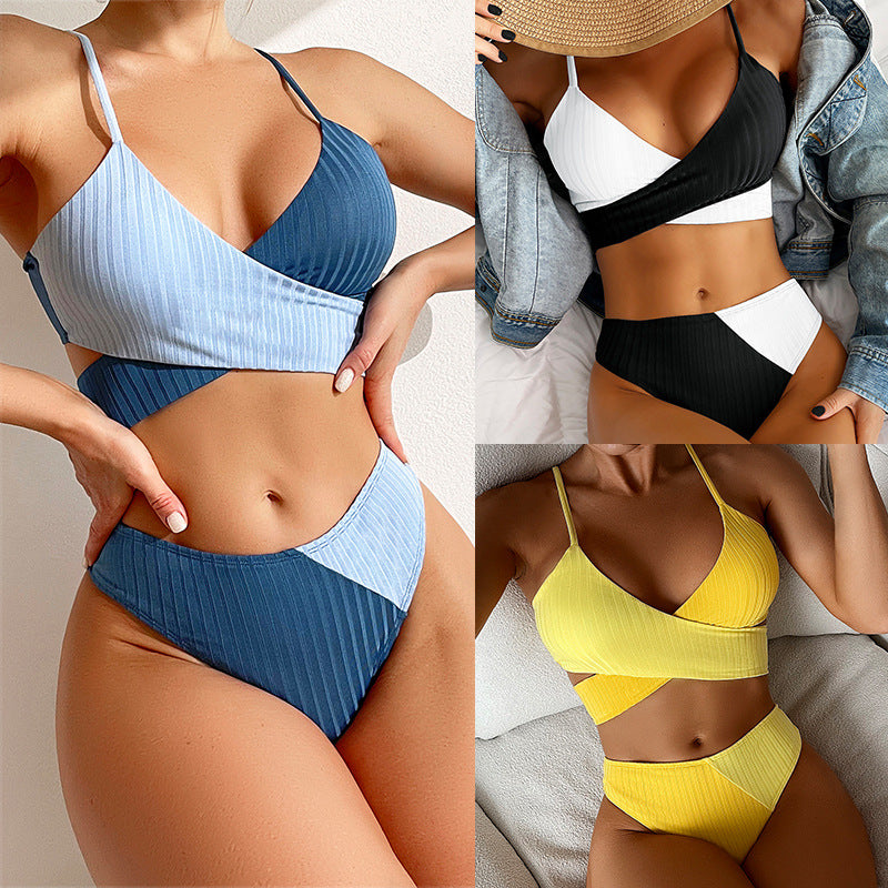 Julia Bikini | Bikini im Colorblock-Design mit Streifen