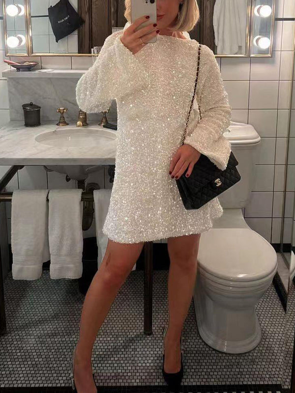Camilla Kleid | Elegantes Glitzerkleid mit Schleifenverschluss am Rücken