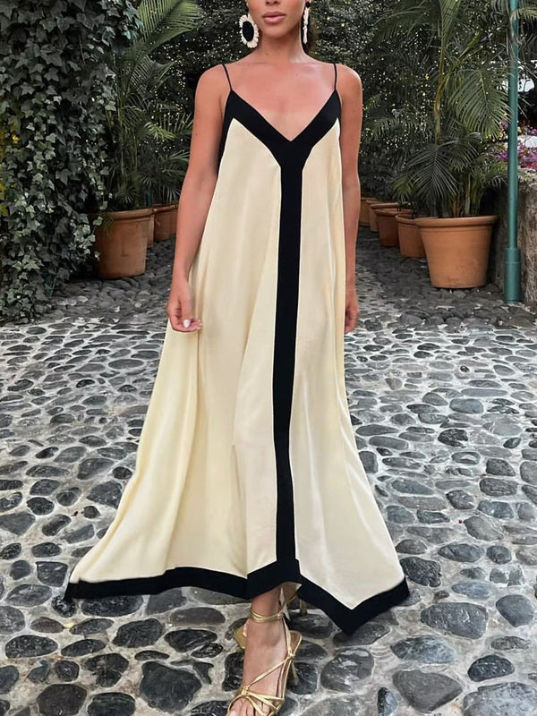 Lina Sommerkleid | Langes sommerliches elegantes Damenkleid mit Trägern