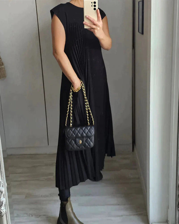 Simona Kleid | Elegantes langes ärmelloses Kleid in lockerer Passform