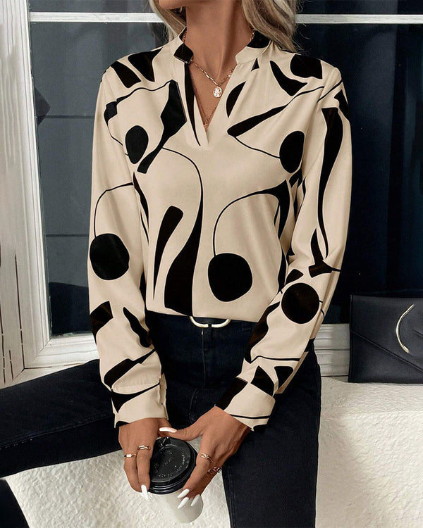 Victoria Blouse | Trendige stylische Bluse mit Luxusmotiv mit langen Ärmeln