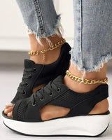 Dianna Sandalen | Trendy Offene Sneakers/Sandalen mit Schnürsenkeln und dicker Sohle für Damen