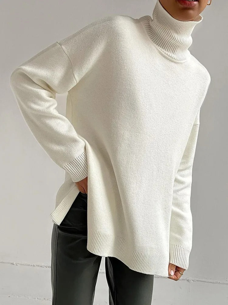 Claira Pullover | Stylischer Oversize-Pullover für Frauen mit hohem Kragen