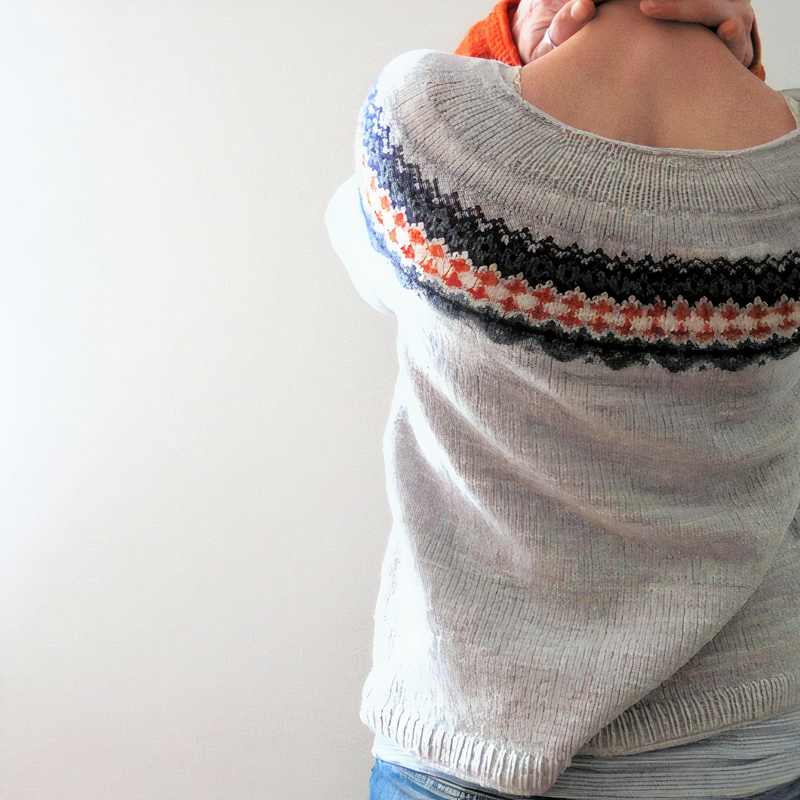 Clara Pullover | Bequemer Gestrickter Pullover mit Winter Druck