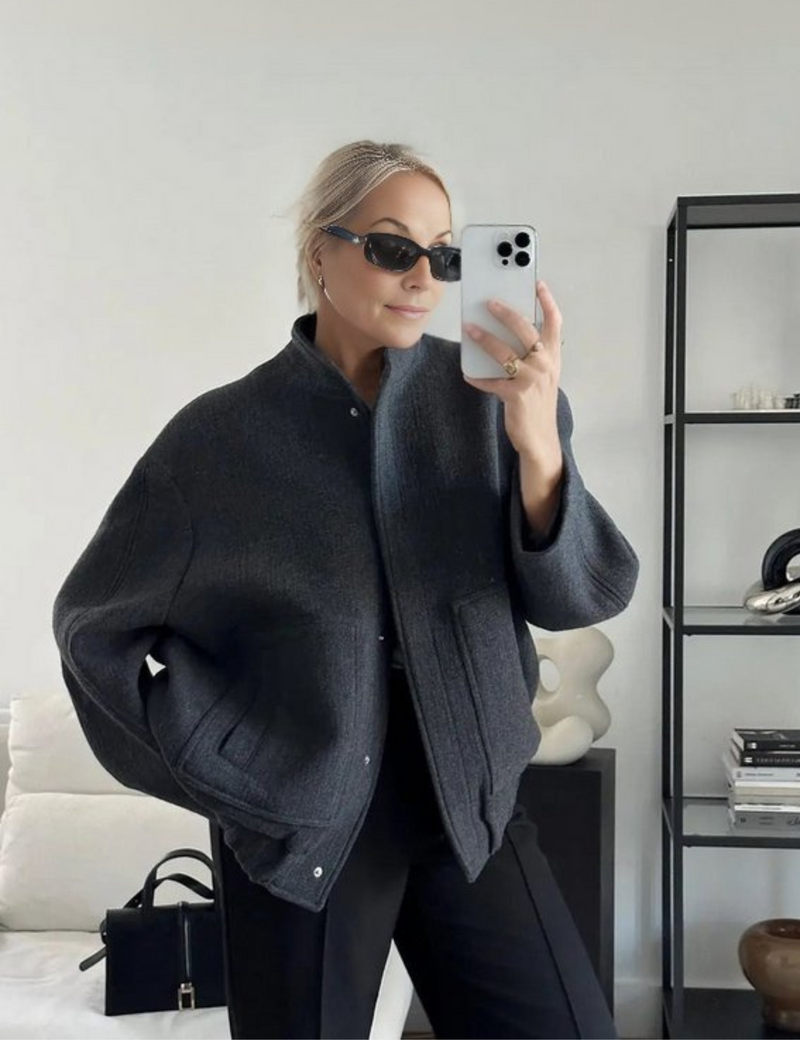 Estella Tweed Jacke | Moderne Übergroße Tweedjacke für Damen