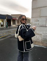 Devila Mantel | Luxuriöse Warme Jacke mit Schal für Damen