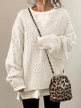 Felia Luxe Sweater | Bequemer warmer Oversized-Zopfpullover aus weichem Material