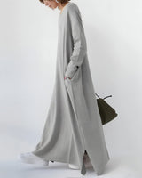 Anella Pullover-Kleid | Bequemer langer Pullover mit V-Ausschnitt