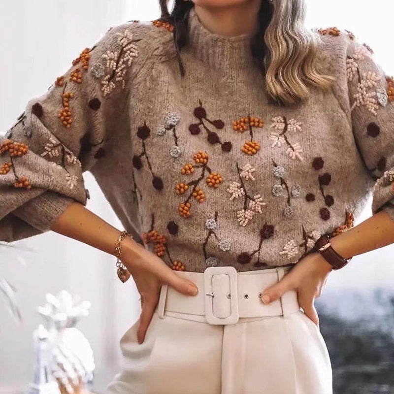Poly Herbst Pullover | Bequemer weicher Pullover für Frauen