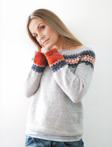 Clara Pullover | Bequemer Gestrickter Pullover mit Winter Druck