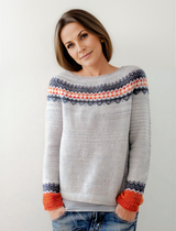 Clara Pullover | Bequemer Gestrickter Pullover mit Winter Druck